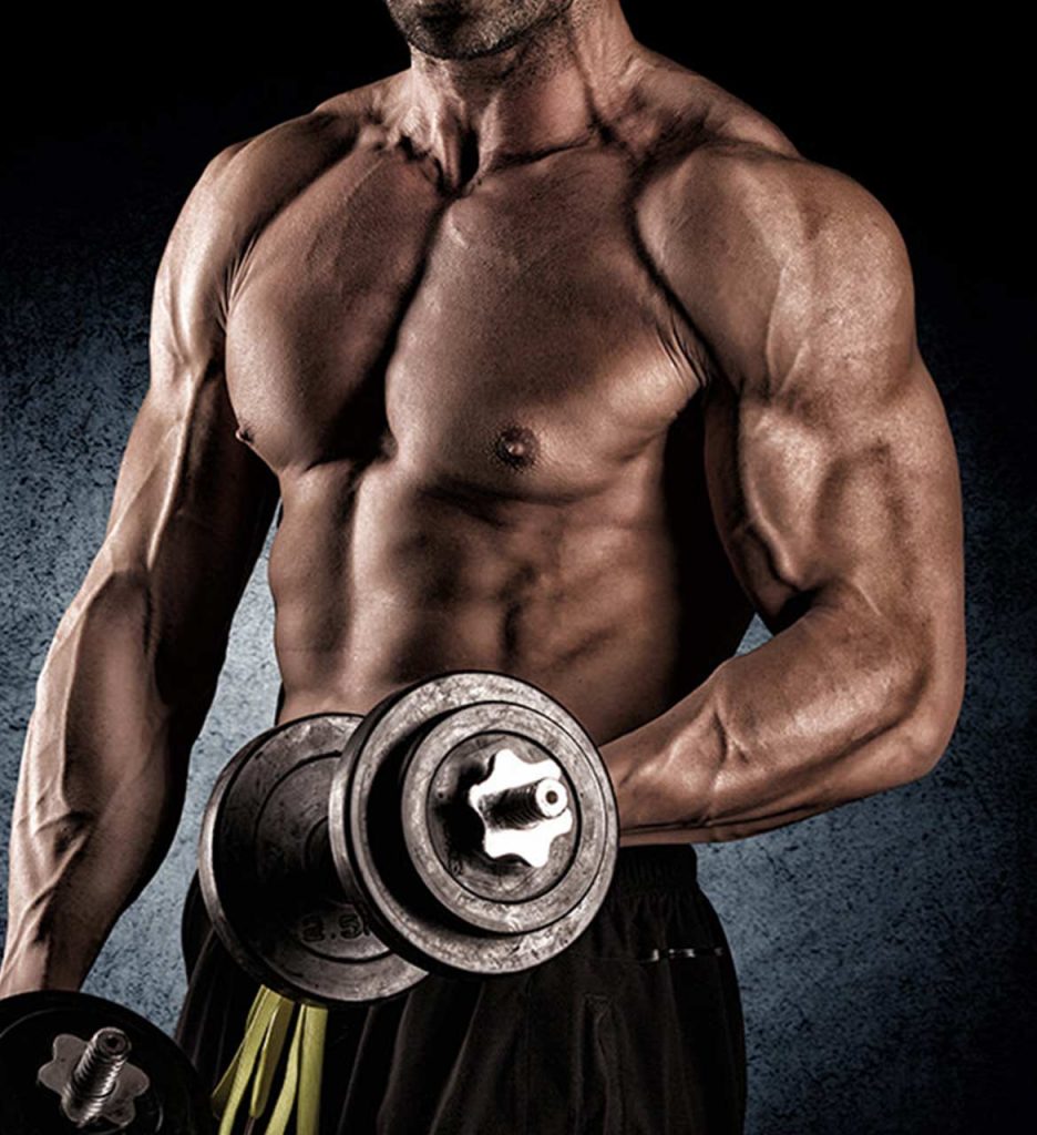 strength training at the gym to build muscle